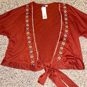 Burnt orange tie too